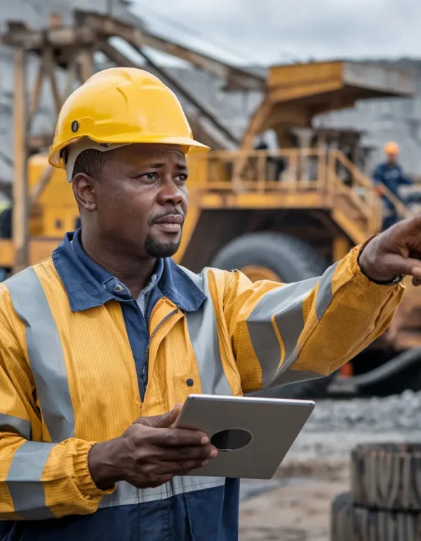 Mr. Victor Adebayo, Operations Director of Zedvest Fort Limited, supervising mining activities