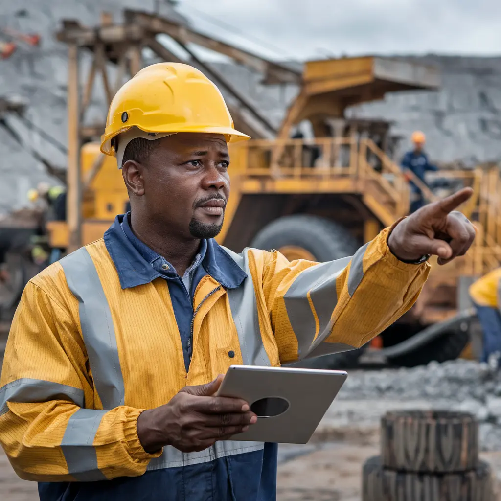 Mr. Victor Adebayo, Operations Director of Zedvest Fort Limited, supervising mining activities