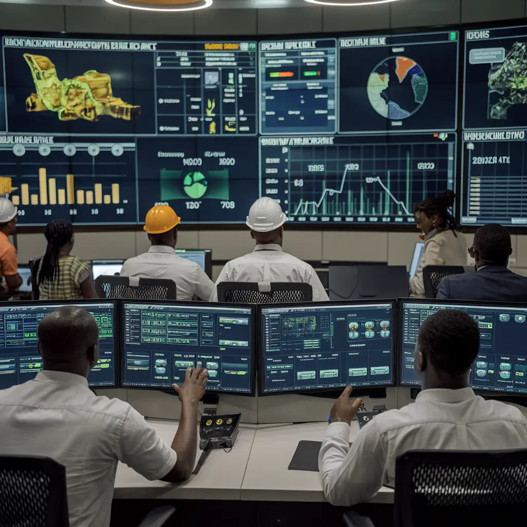 Advanced mining control center at Zedvest Fort monitoring sustainable operations